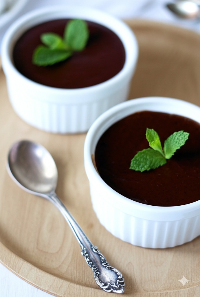 Les Petits Pots de Crème au Chocolat Noir et Fleur de Sel de Camargue